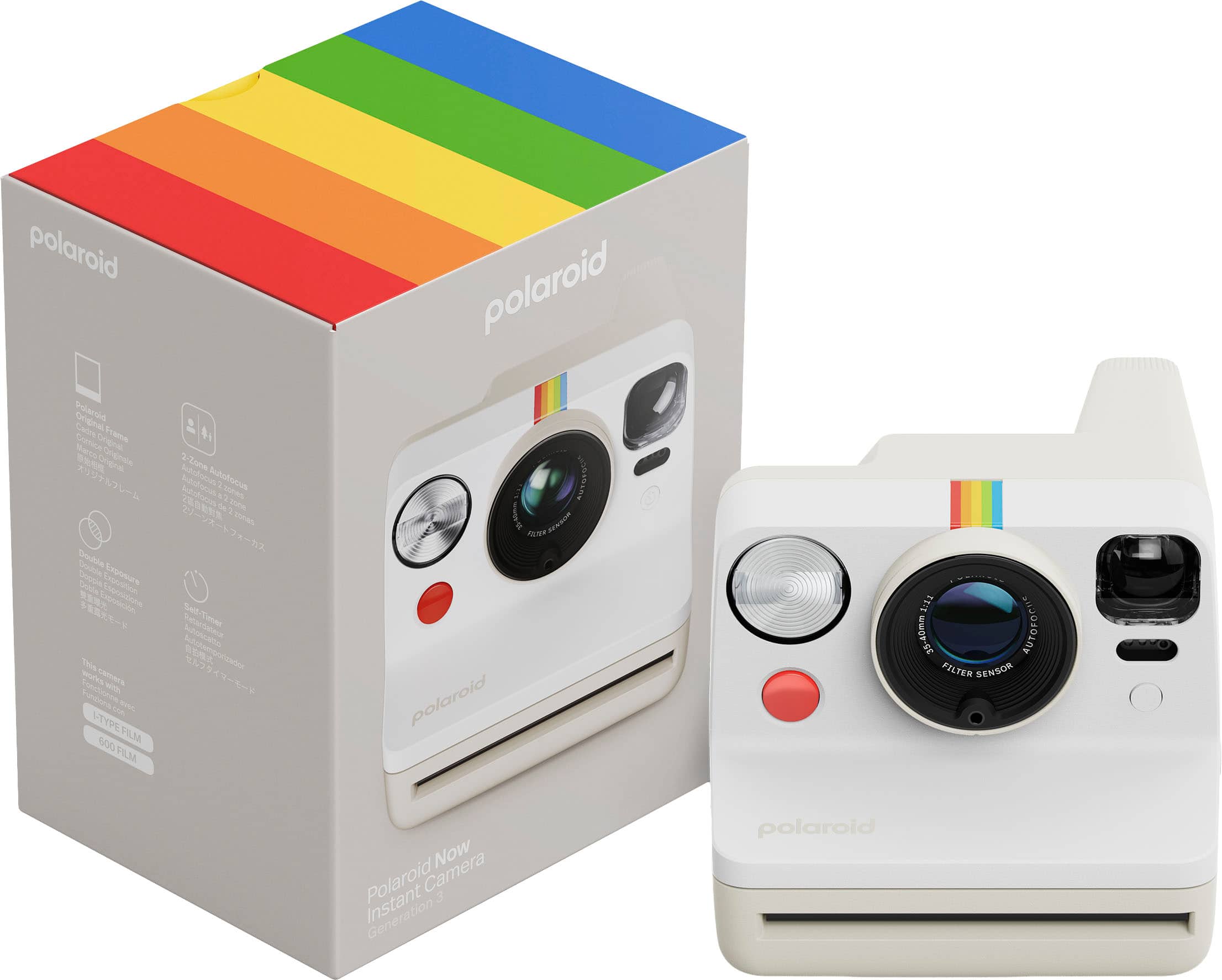 Polaroid - Now Instant Camera Generation 3 - Pebble White - Front_Zoom
