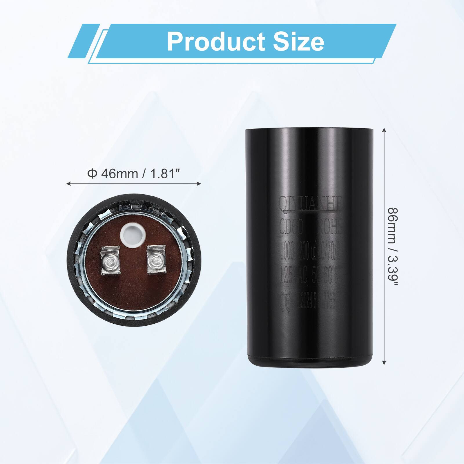Product Size  
46mm / 1.81"  
86mm / 3.39"