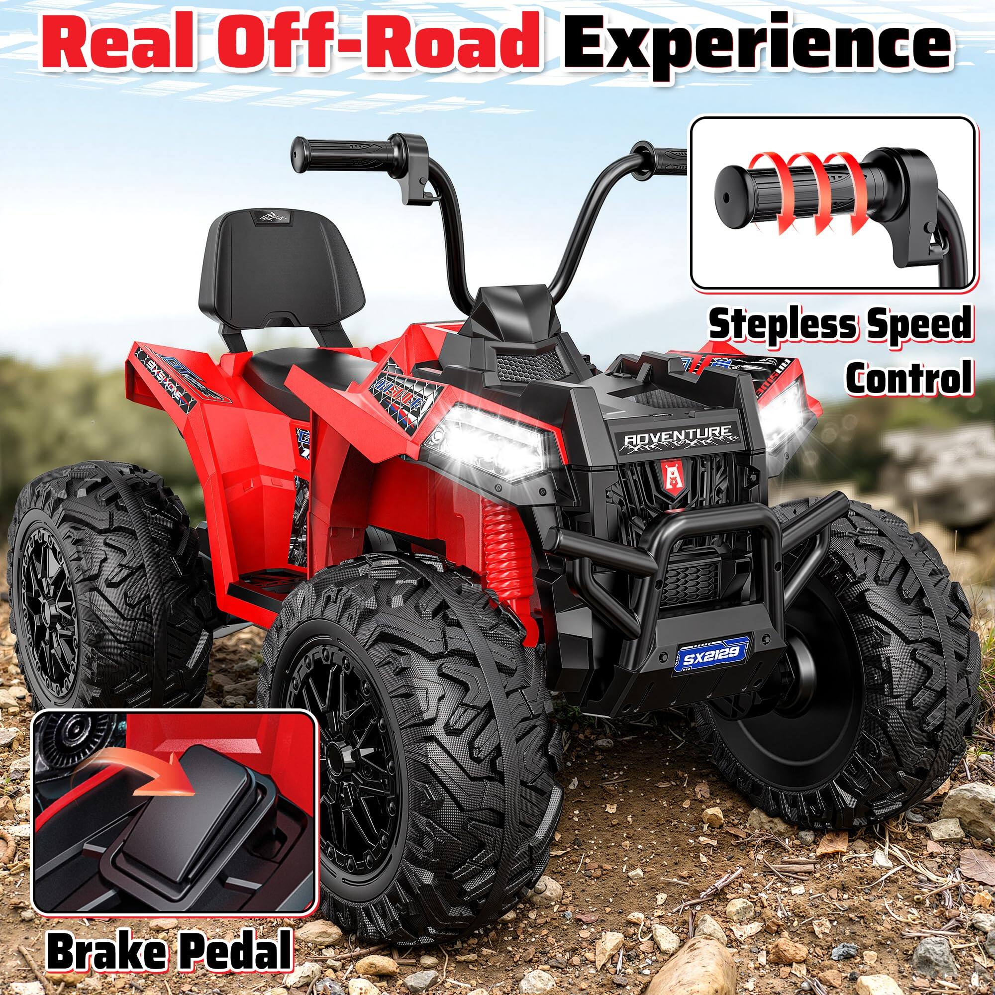 Real Off-Road Experience

Stepless Speed Control

Brake Pedal