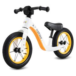 Costway - 12 Inch Magnesium Toddler Balance Bike No Pedal Training Toddler Balance Bike - White