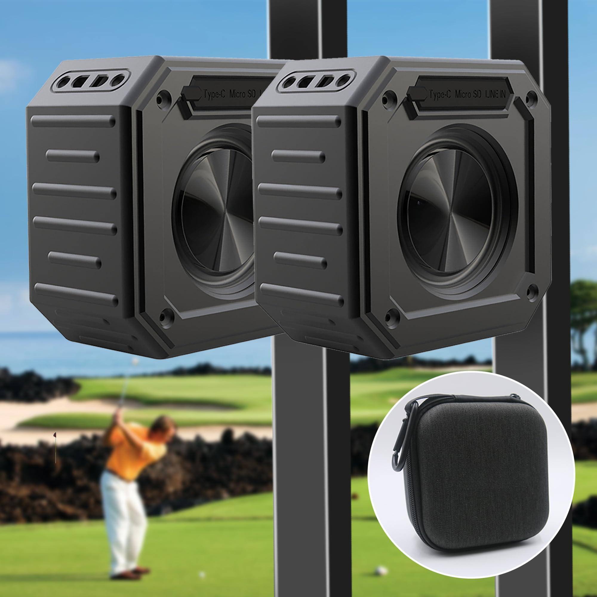 Pacoar Cade - 2-pack Golf Cart Speakers Storage Case Ipx7 Magnetic Loud Stereo Sound Playtime - Default