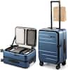 Front. LUGGEX - LUGGEX 20 Inch Carry On Luggage Top Opening, Aluminum Frame PC Hardside Suitcase FLA - LX-FX - Blue.