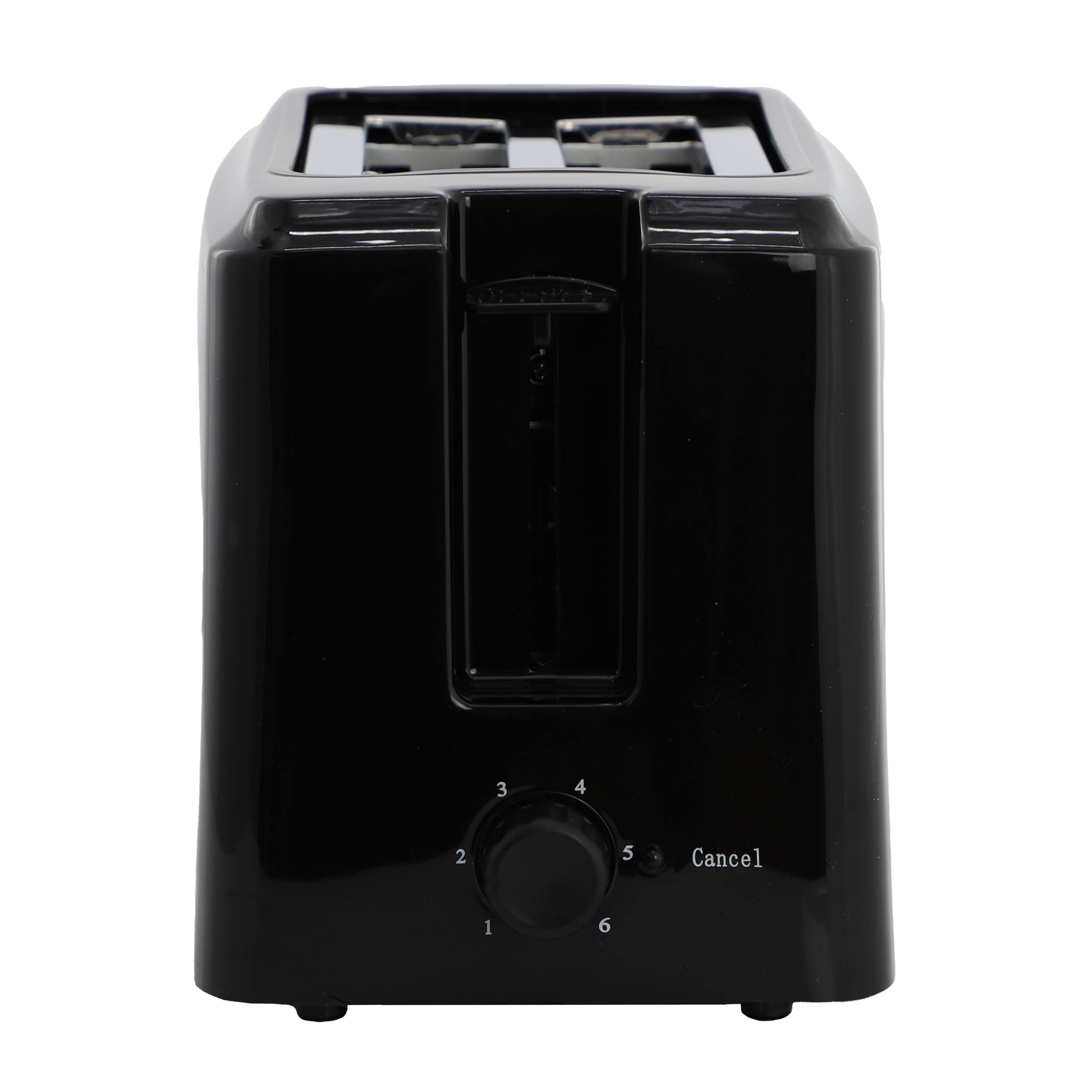 Angle. Better Chef - Better Chef Two Slice Cool Touch Toaster with 6 Adjustable Browning Levels in Black - Black.