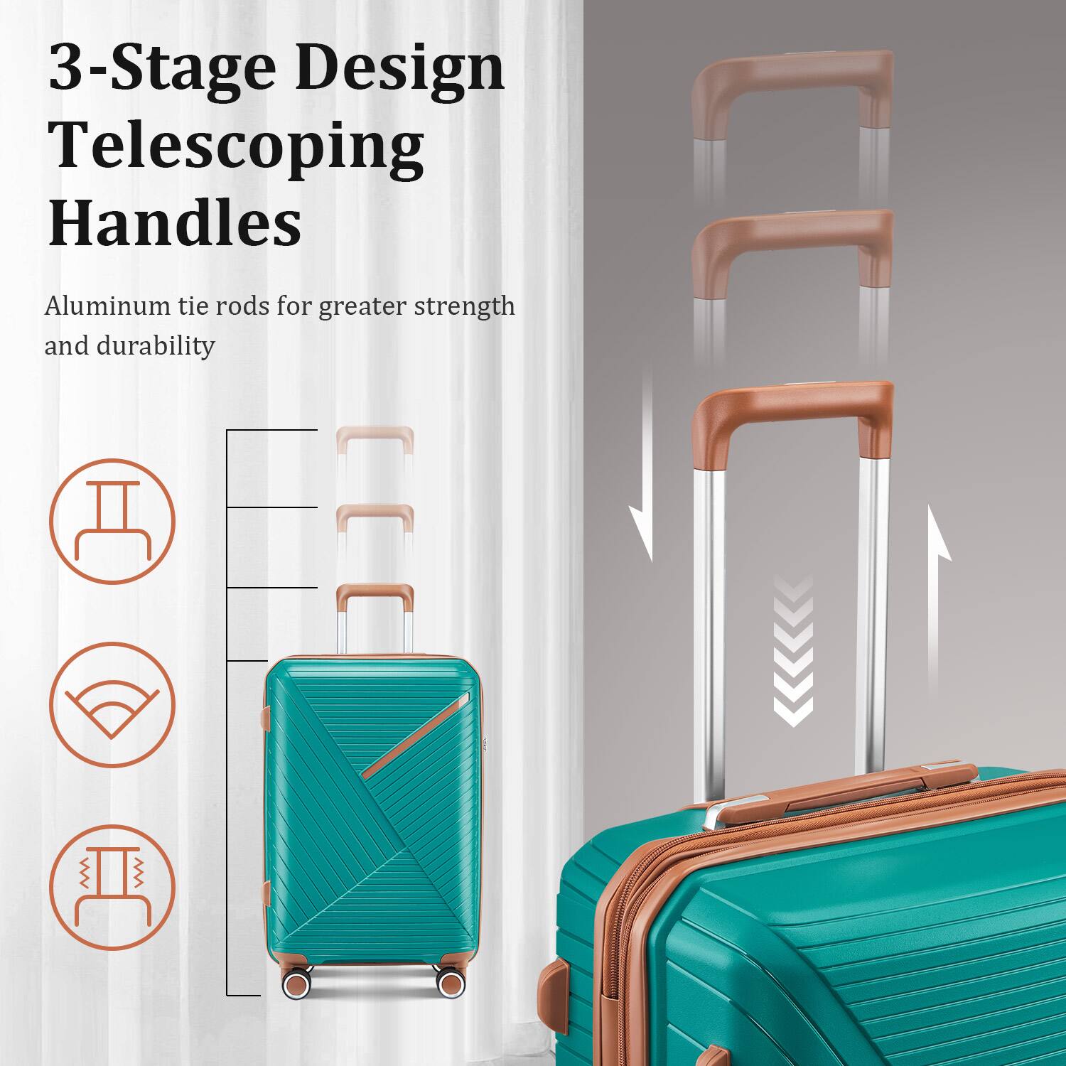 3-Stage Design Telescoping Handles

Aluminum tie rods for greater strength and durability