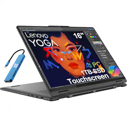 & : x f of by 1 - AO pearo Lenovo 16" YOGA to T VH ROTAL ist computers M AY PC - 9, 1TB SSD TENADA Touchscreen 15%