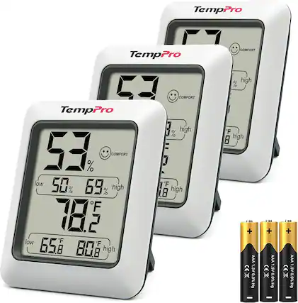 TempPro COMFORT
TempPro high % 5
COMFORT TempPro high F % high 8
57 % COMFORT low 50% F 69% high 18
high 78.2
low F F 65 80.8 high
AAA - CE 1.5V x 0.0% Hg +
AAA - CE 1.5V 0.0% Hg +
AAA - CEX .SV 0.0% Hg - - -