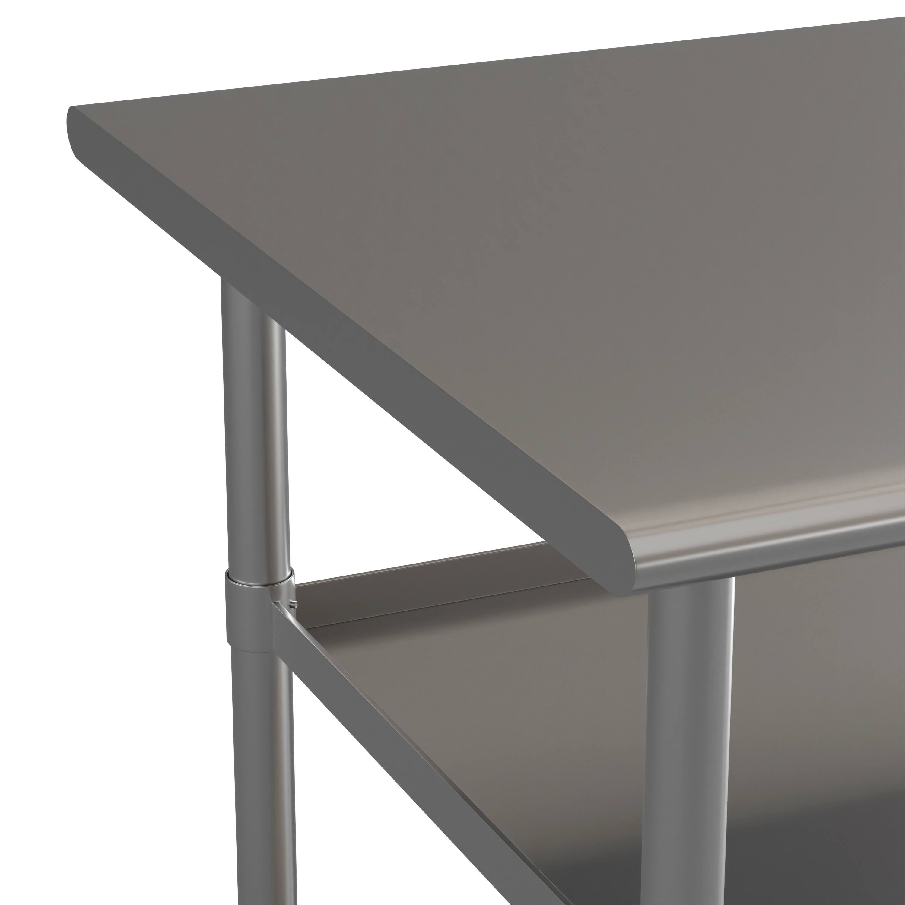 Alt View 7. Emma + Oliver - NSF Certified Stainless Steel 18 Gauge Work Table with 2 Undershelves - Stainless Steel.
