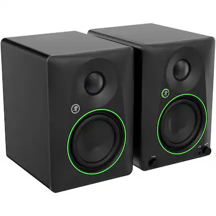 Front. Mackie - 4.5-inch Powered Studio Monitors with Tone Control, Location Switch, Headphone Output, and Speaker Cables (Pair).