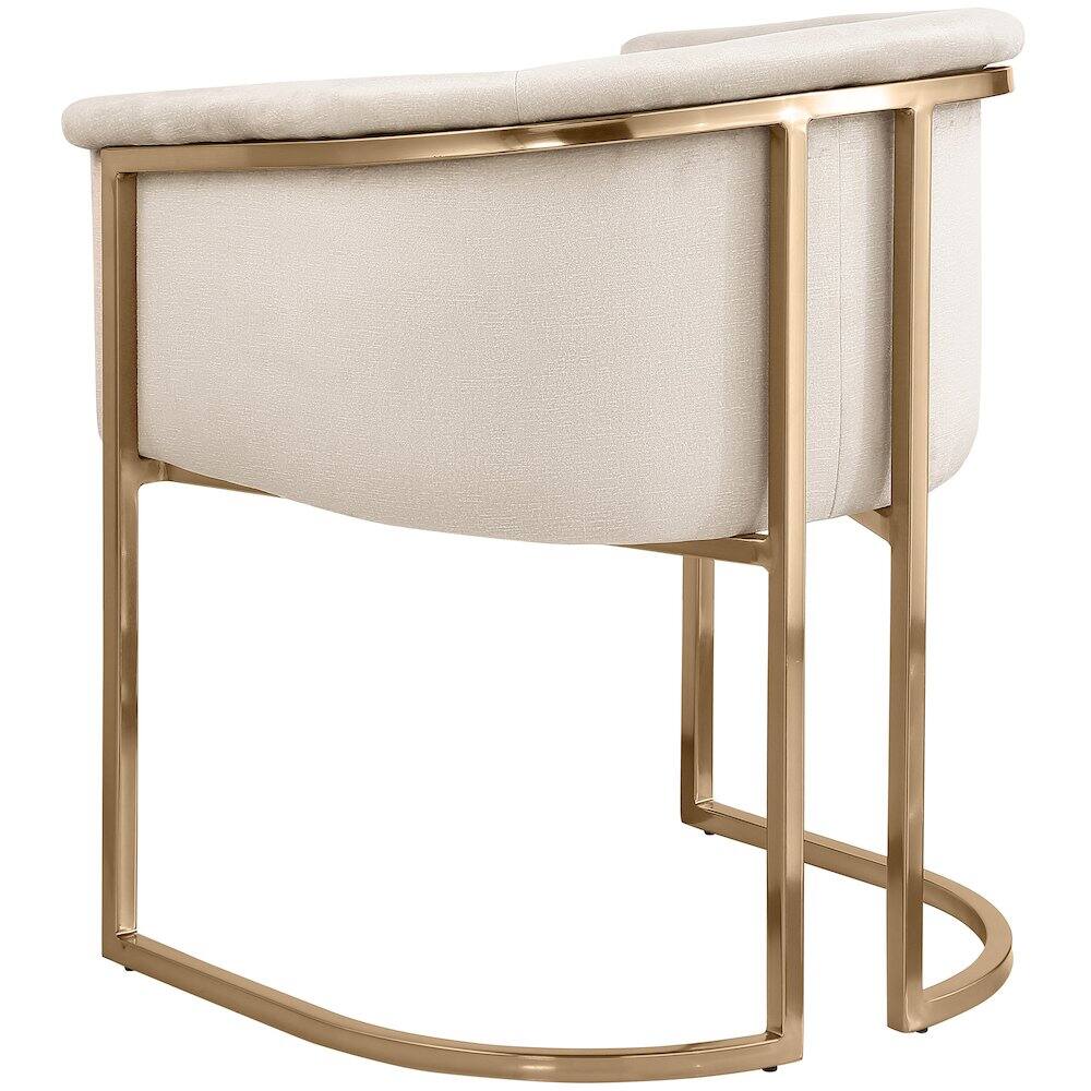 Alt View 4. Meridian Furniture - Tierra Cream Velvet Dining Chair - Beige.