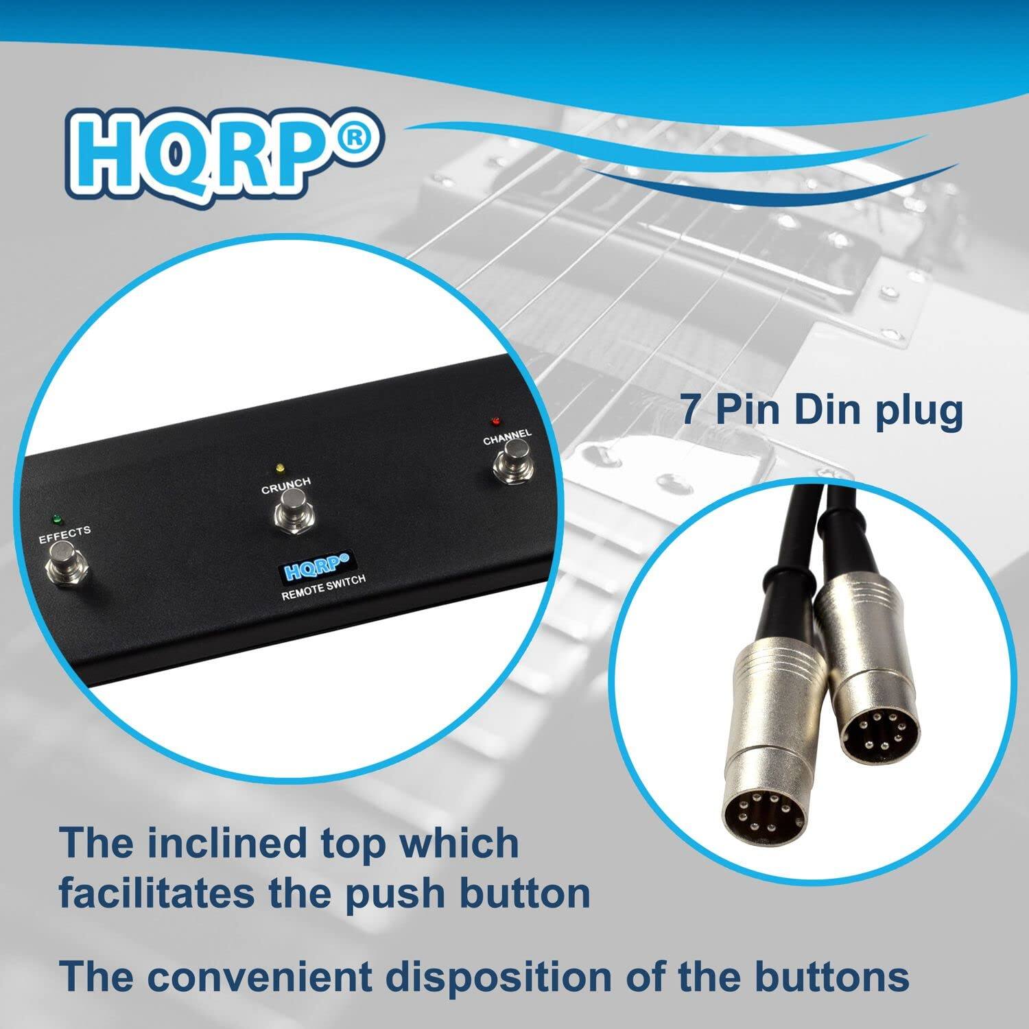HQRP CHANNEL 7 Pin Din plug CRUNCH EFFECTS HQRP SWITCH REMOTE

The inclined top which facilitates the push button

The convenient disposition of the buttons