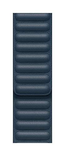 Alt View 1. Apple - Apple Watch Band - Leather Link (40mm) - Baltic Blue - Medium/Large - Blue.