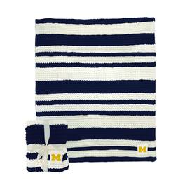 Logo Brands - Michigan Wolverines 50" x 60" Cable-Knit Throw Blanket - Multicolor