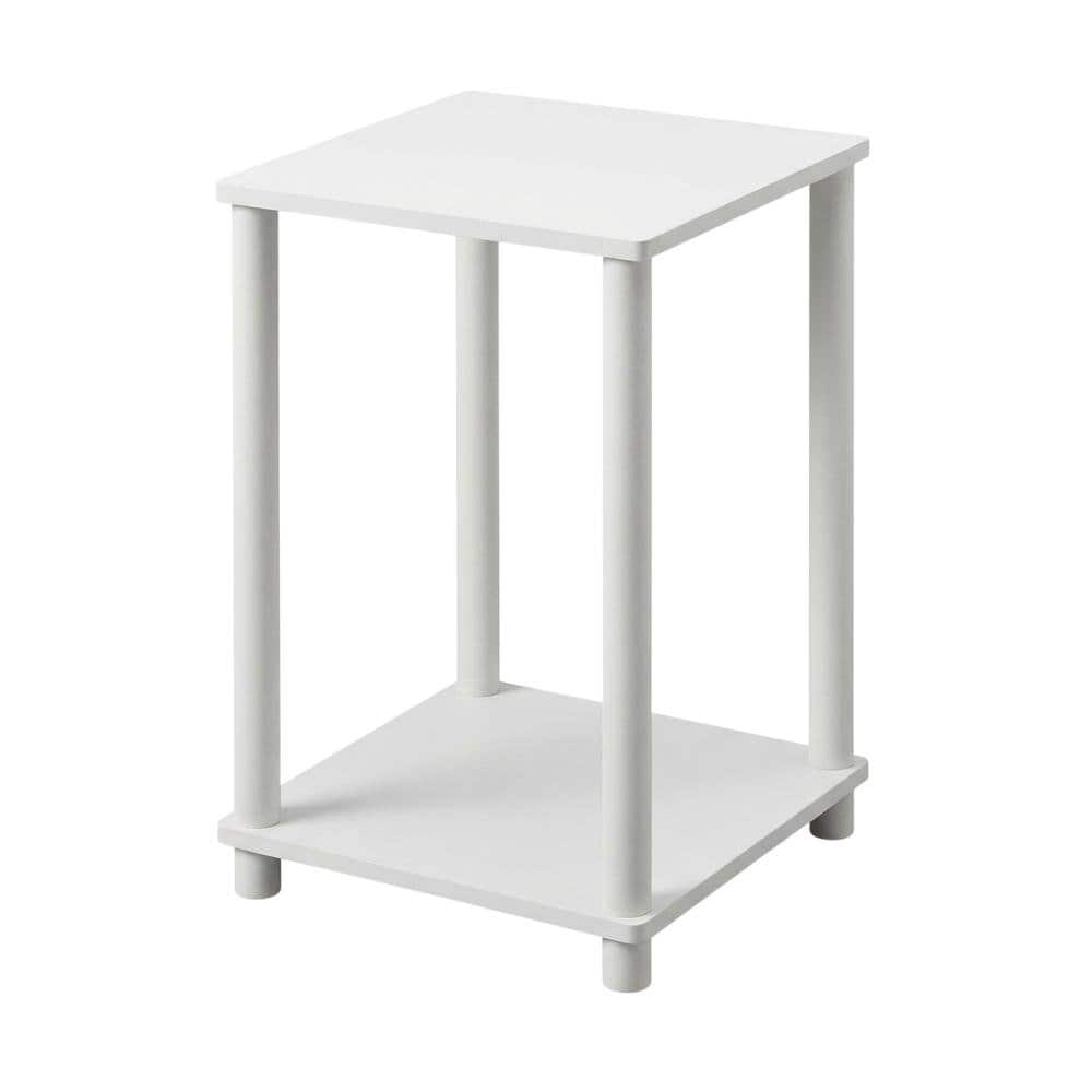FurniFact - Wood Bookcase with Open Shelves and Sturdy Construction for Living Room Storage - White
