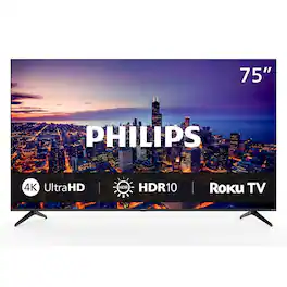 Philips - 75” Class 6600 Series LED 4K UHD Smart Roku TV