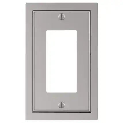 Front. AMERELLE - Amerelle Traditional Satin Nickel Silver Zinc Wall Plate 1 pk - Silver.