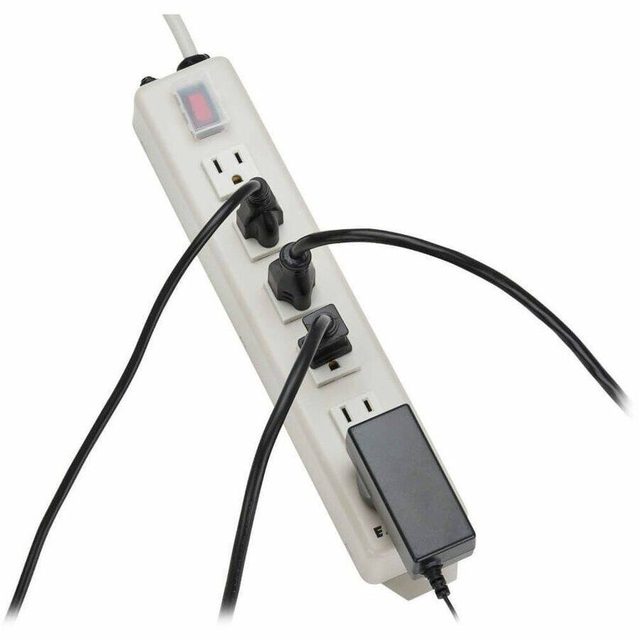 Alt View 7. Tripp Lite - Eaton Tripp Lite Series Power It! 6-Outlet Power Strip, 6 ft. (1.83 m) Cord, Power Switch Cover - NEMA 5-15P - 6 NEMA - black.