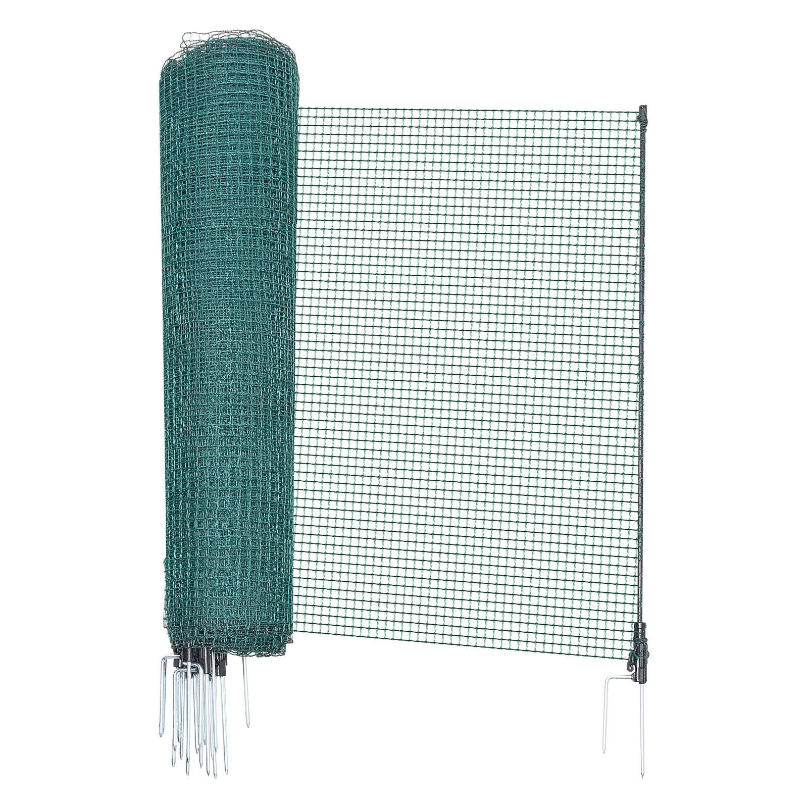 Alt View 5. VEVOR - Temporary Fence with Posts, 3.9 x 98.4 FT Plastic Mesh Fencing, Garden Safety Fences Netting with Double-Spike - Green.