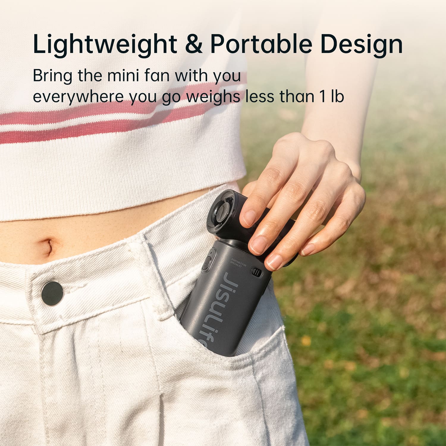 Jisulife Handheld Fan Life9, 12H Max Cooling Time, 3600mAh USB