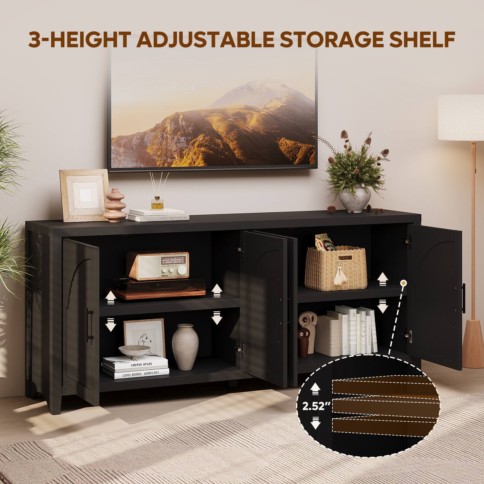 3-Height Adjustable Storage Shelf

2.52"
