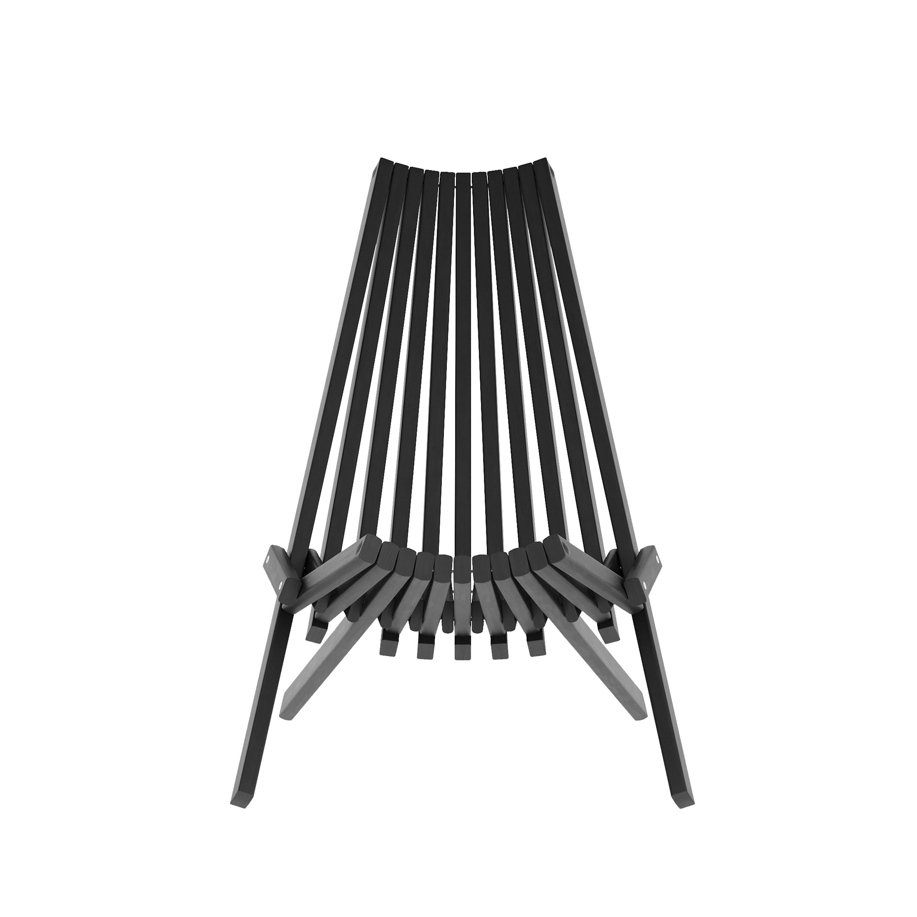 Alt View 8. Emma + Oliver - Acacia Wood Low Profile Lounge Folding Chair for Indoor/Outdoor - Black.