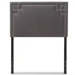 Baxton Studio - Geneva Modern and Contemporary Fabric Upholstered Twin Size Headboard - Dark Gray