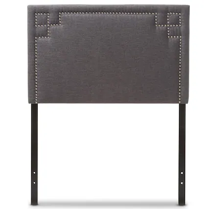 Front. Baxton Studio - Geneva Modern and Contemporary Fabric Upholstered Twin Size Headboard - Dark Grey.