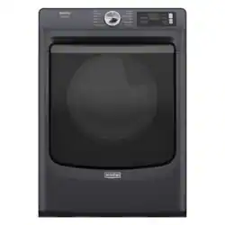Maytag - 7.4 Cu. Ft. Smart Electric Dryer with Steam and Pet Pro System - Volcano Black - Front_Zoom