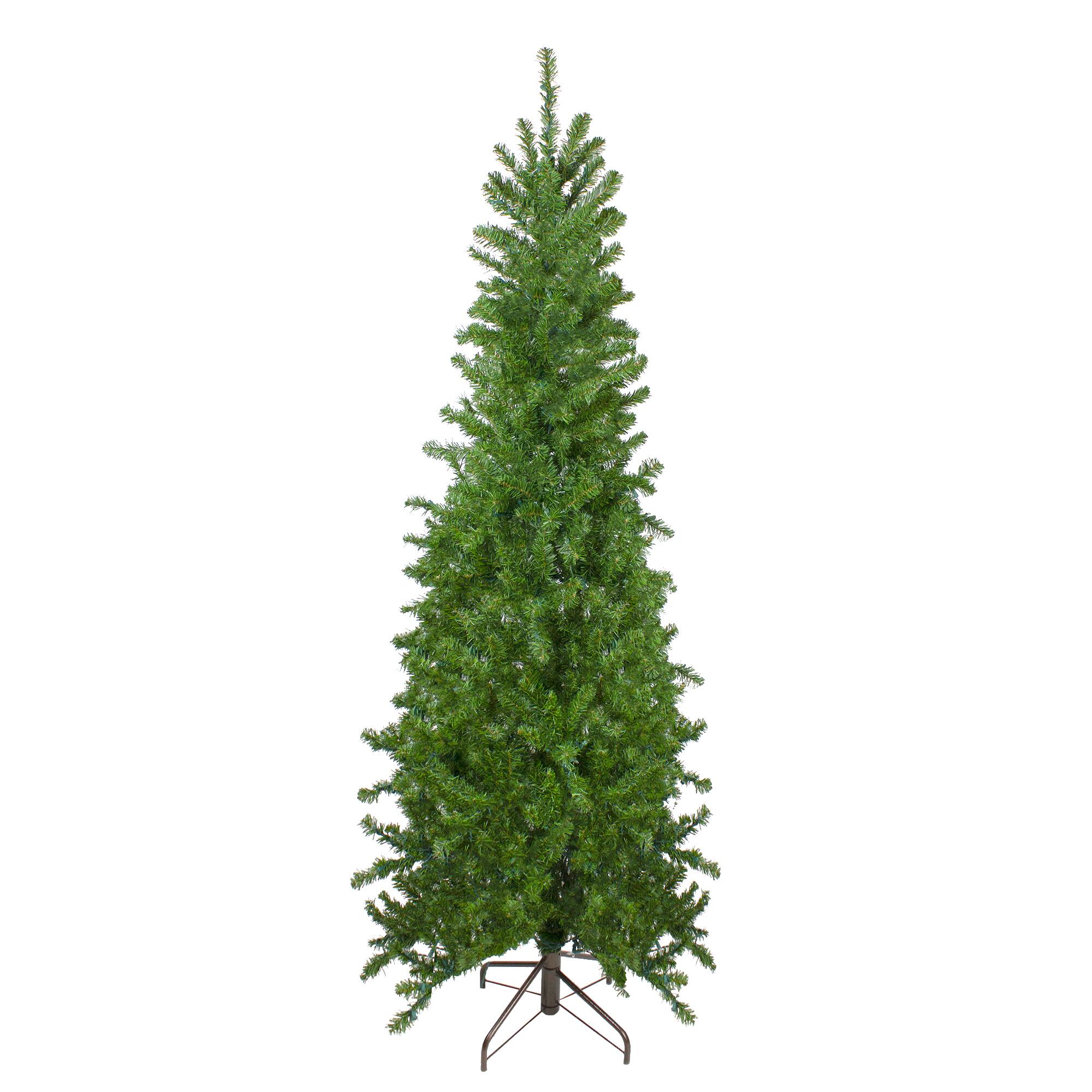 Alt View 1. Northlight - Canadian Pine Artificial Pencil Christmas Tree - 7.5' - Unlit - Green.