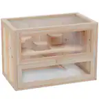 Front. Pawhut - 2-Level Hamster Cage Mice and Rat House, Guinea Pigs, Chinchillas with Openable Top, Front Door, Shelf, Ladder.