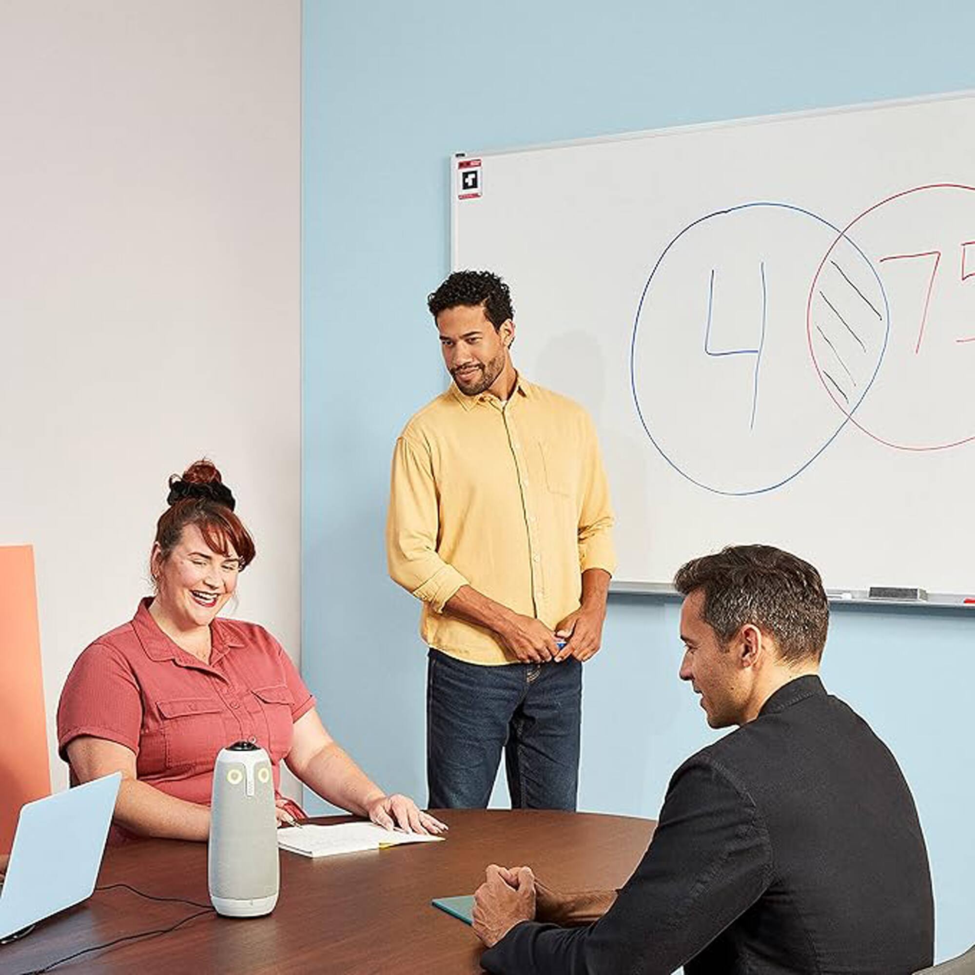 Left. Owl Labs - Whiteboard Owl - White.