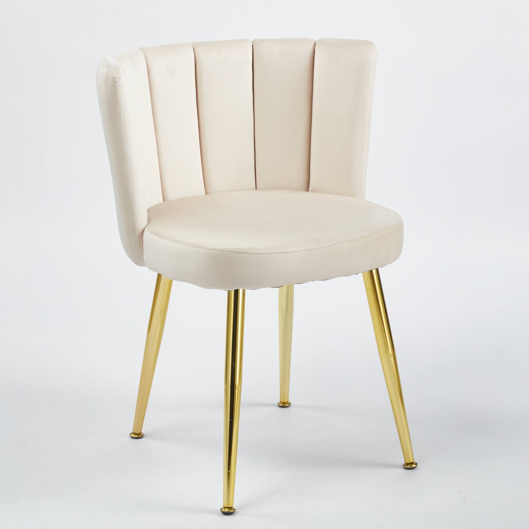 Alt View 9. GOODSILO - Elegant Velvet Dining Chairs Set of 2 with Golden Iron Legs for Modern Living Spaces - White.