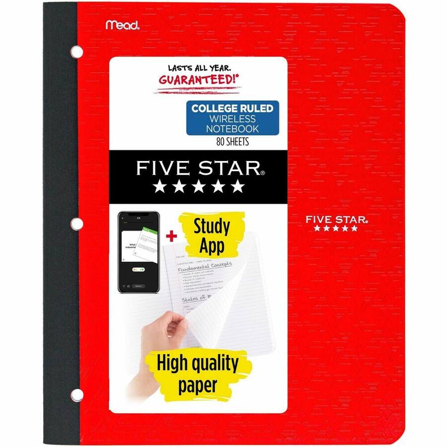 Wireless Notebook College Ruled Five Star 11