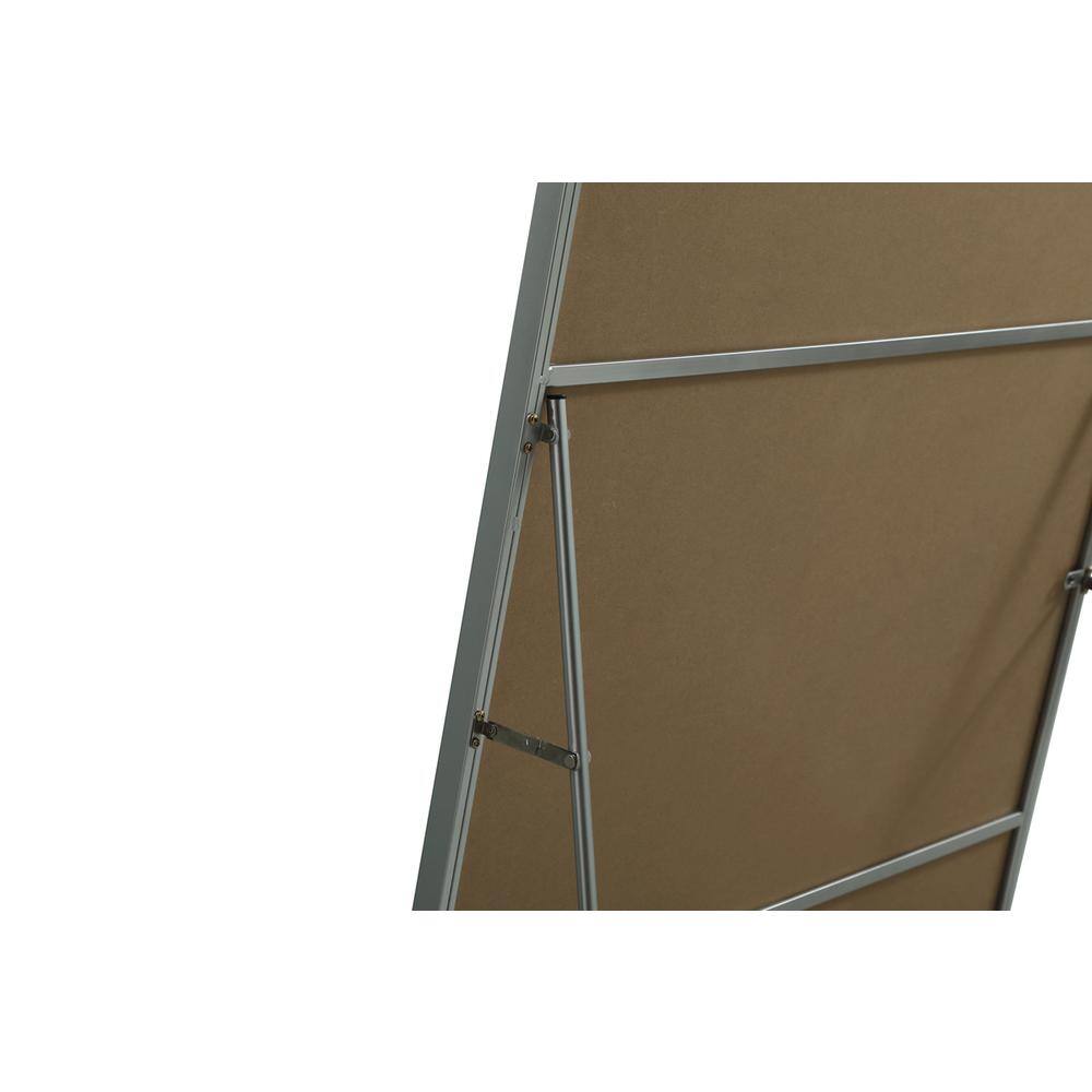 Back. Elegant Decor - Metal Frame Rectangle Full Length Mirror 36x60 Inch in Silver - Silver.