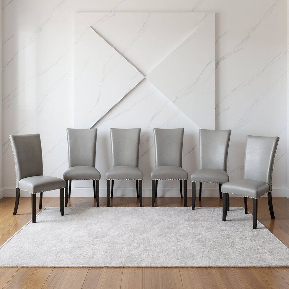 Alt View 3. New Classic Furniture - Lyra Wood Dining Chair in Gray (Set of 6) - Gray.