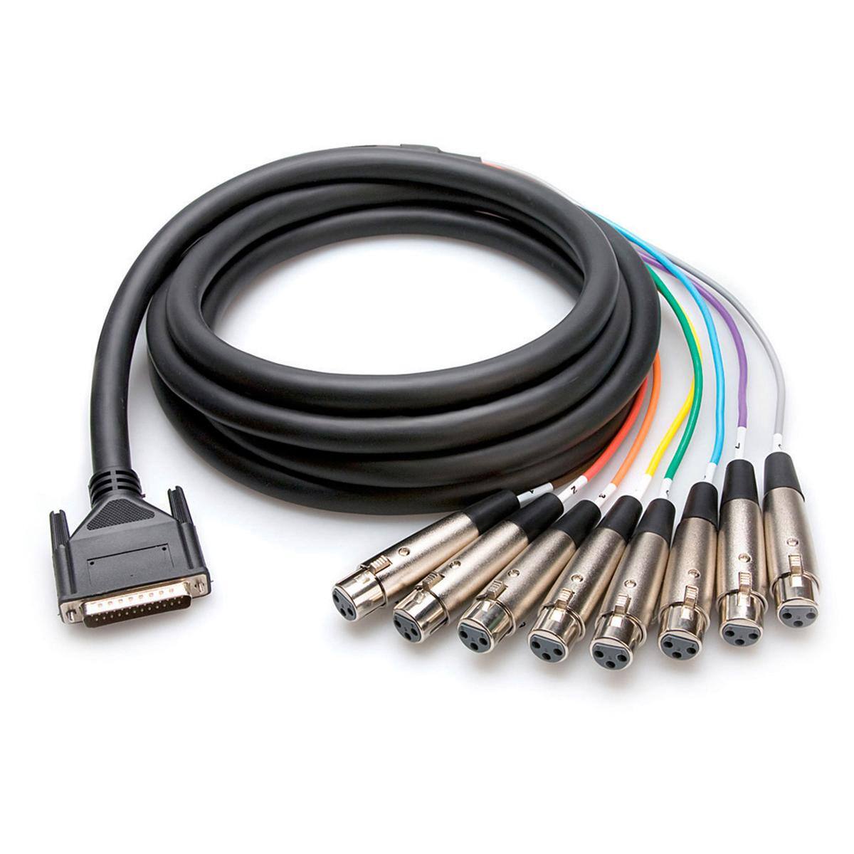 Front. Hosa Technology - Hosa Technology 9.9'/3m Male DB-25 to 8x Female 3-Pin XLR Female Balanced Snake Cable.