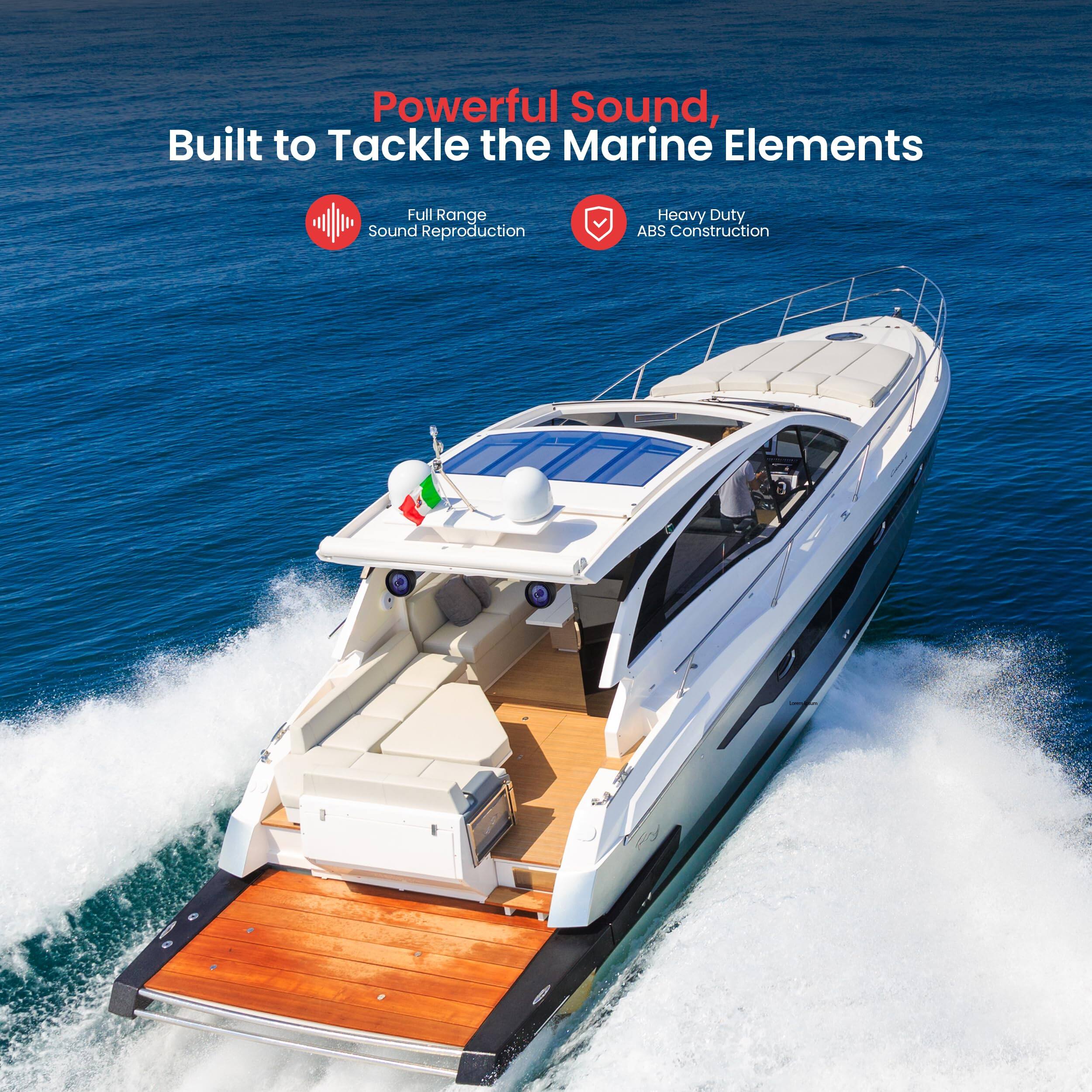 Powerful Sound, Built to Tackle the Marine Elements

Full Range Sound Reproduction

Heavy Duty ABS Construction