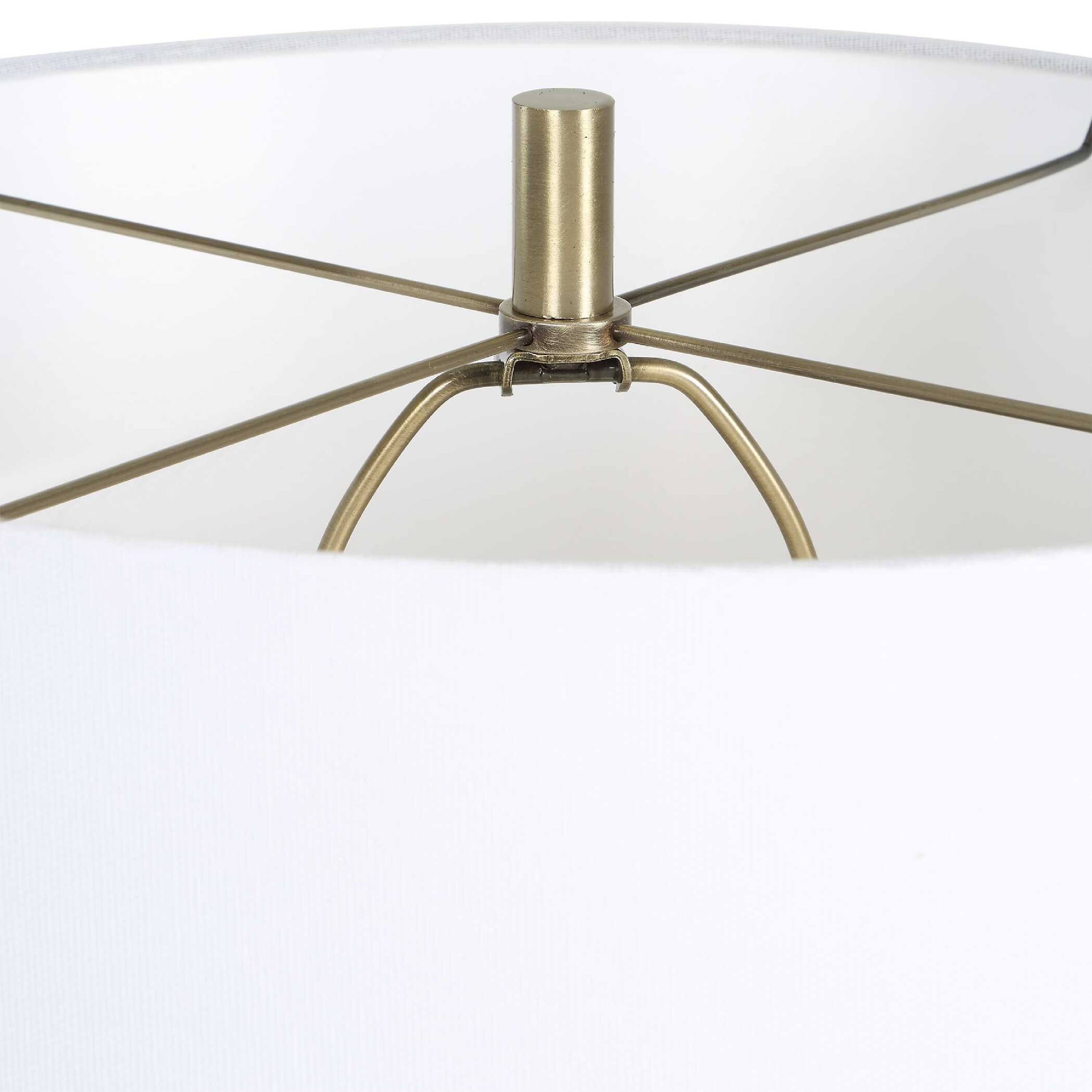 Alt View 2. Manhattan Lane - Floor Lamp, Linen Shade, Marble Base, 63 Inch.