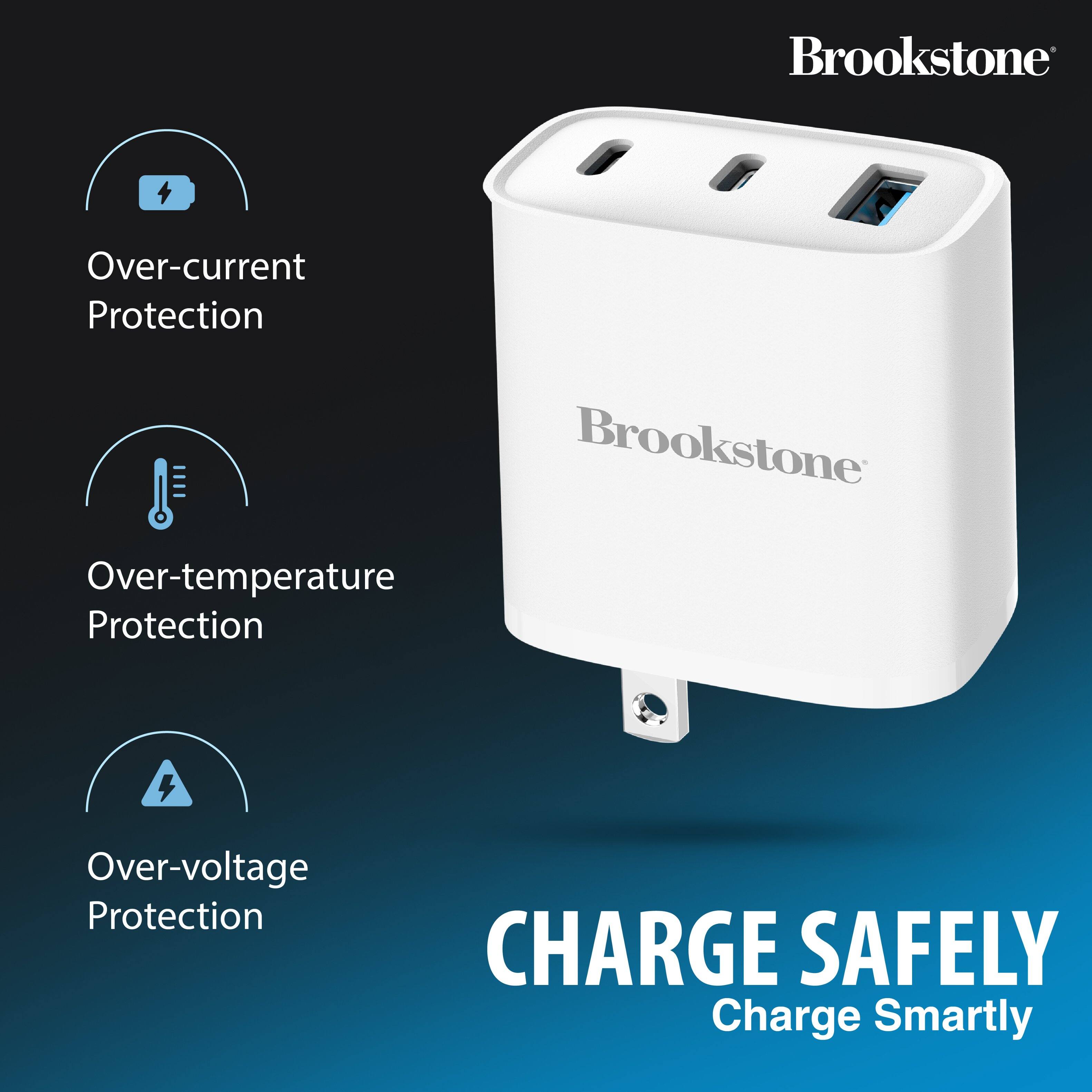 Brookstone Over-current Protection, Brookstone Over-temperature Protection, Brookstone Over-voltage Protection, CHARGE SAFELY, Charge Smartly