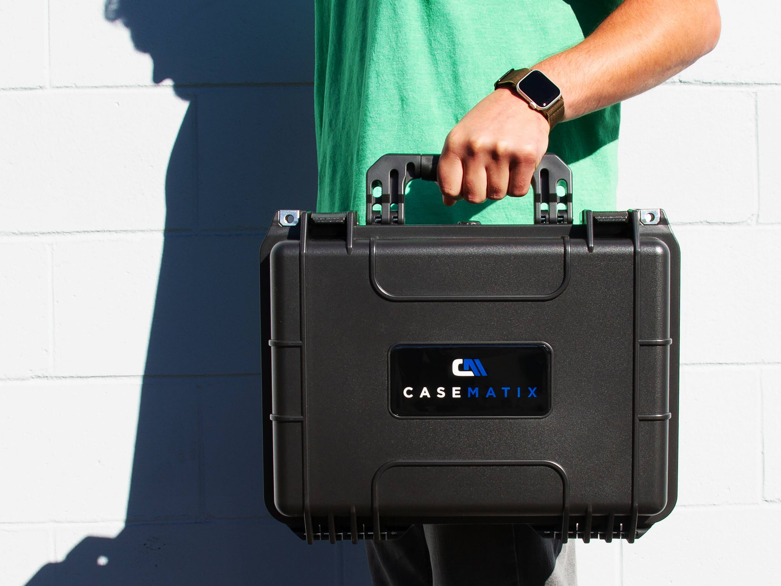 Back. CASEMATIX - Waterproof Graded Card Storage Box and Top loader Card Case Fits 100 PSA Slabs, Toploaders and Collectible Trading Cards.