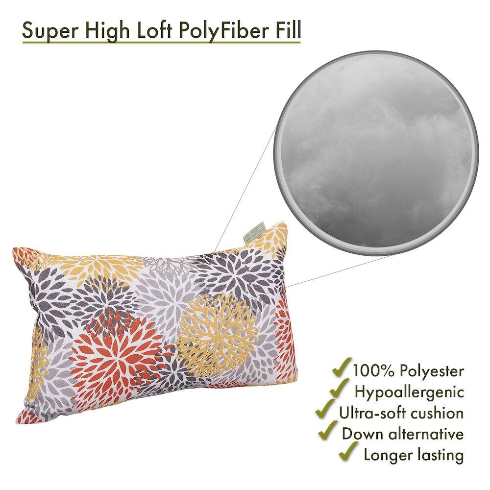 Super High Loft PolyFiber Fill

- 100% Polyester
- Hypoallergenic
- Ultra-soft cushion
- Down alternative
- Longer lasting