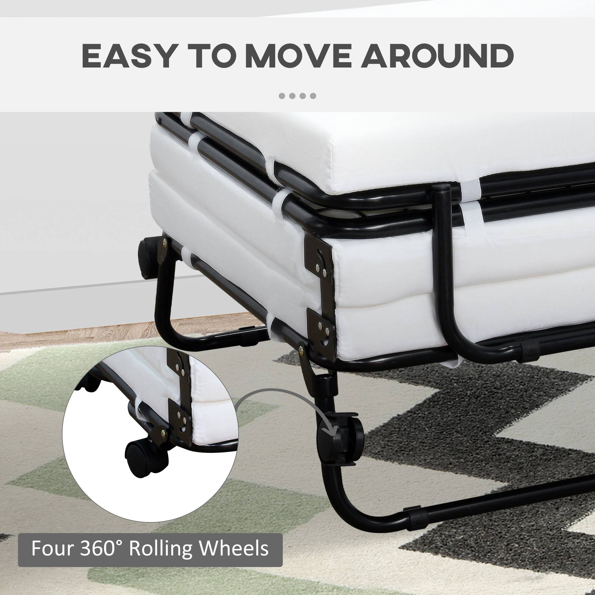 EASY TO MOVE AROUND
Four 360° Rolling Wheels