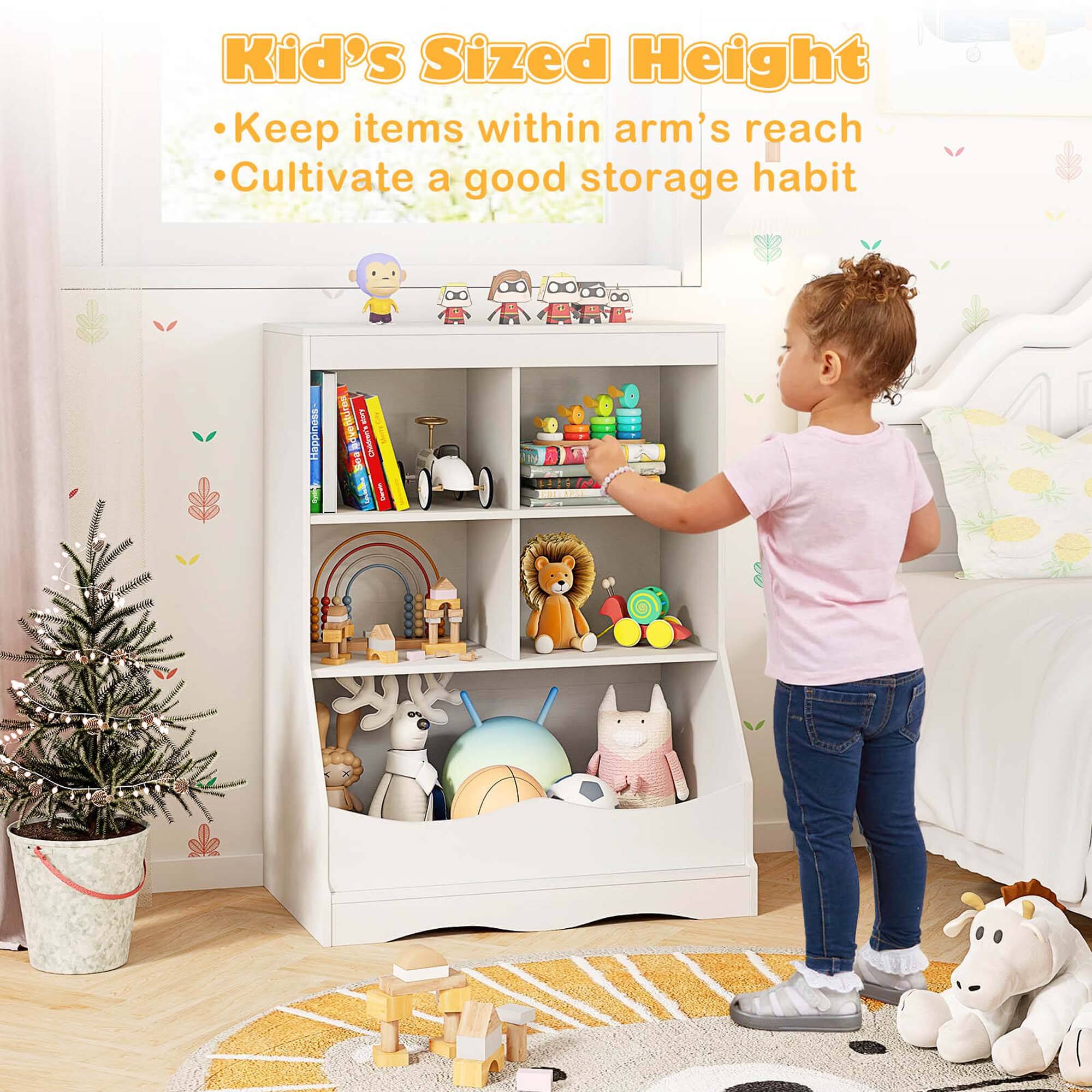 Kid's Sized Height  
- Keep items within arm's reach  
- Cultivate a good storage habit