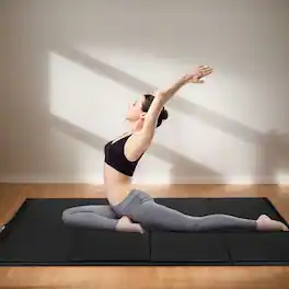 Kadyn - Gymnastics Mat, Exercise Tumbling Mat,4 Feet x 10 Feet Thick Folding Panel Gymnastics Mat - Black