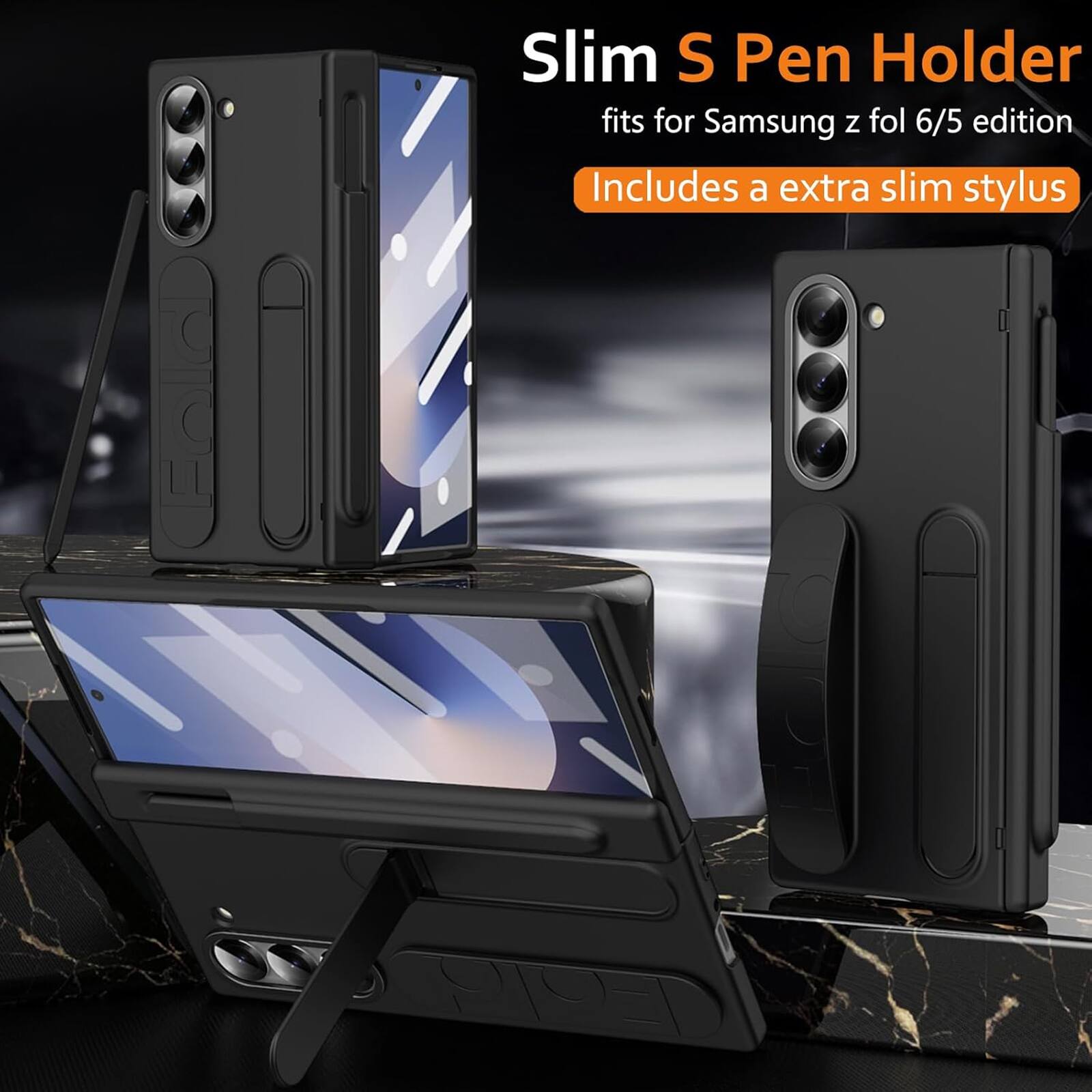 Slim S Pen Holder fits for Samsung z fol 6/5 edition  
Includes a extra slim stylus