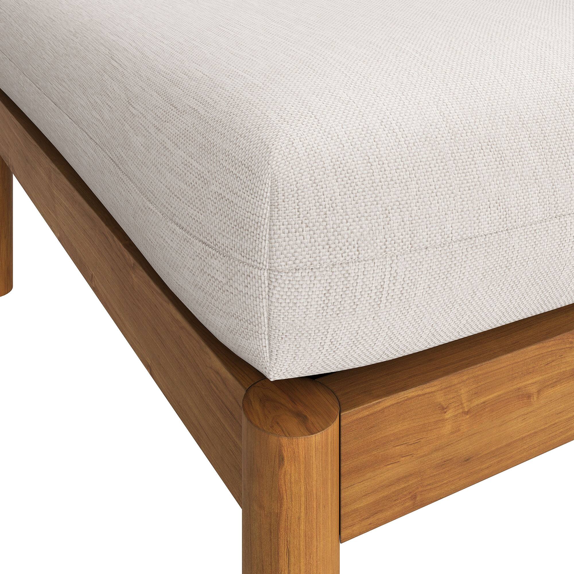 Alt View 4. Modway - Eleni Square Outdoor Teak Wood Ottoman by Modway - Natural Sail.