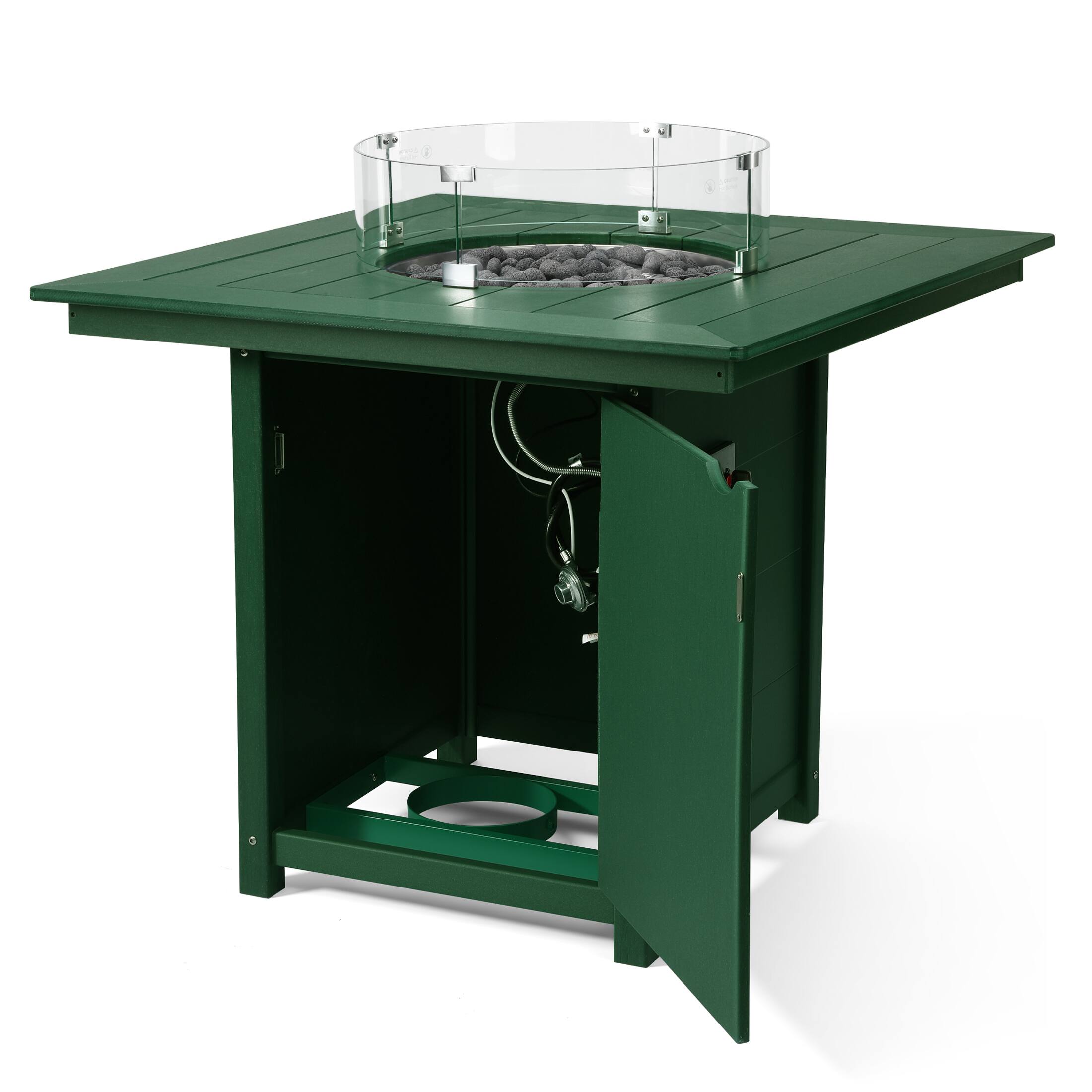 Left. WestinTrends - WestinTrends Helios 42" Modern Outdoor Patio Gas Propane Square Fire Pit Table.