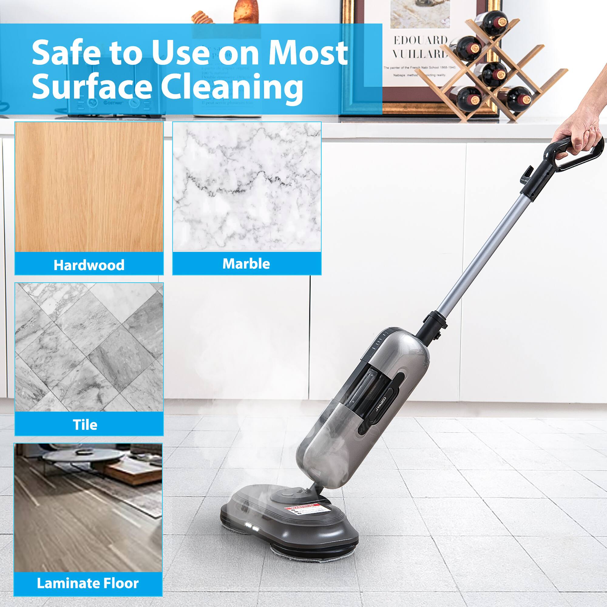 Safe to Use on Most Surface Cleaning

- Hardwood
- Marble
- Tile
- Laminate Floor