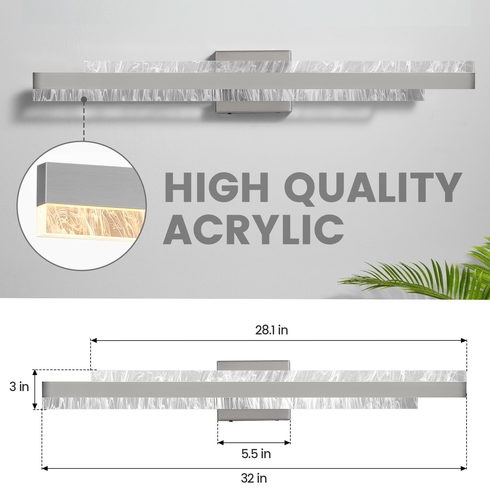 HIGH QUALITY ACRYLIC

28.1 in

3 in

5.5 in

32 in