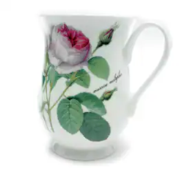 Jiallo - Roy Kirkham Eleanor Mug - Redoute Rose Set of 6, Bone China Ceramic Made in England - Mutli color