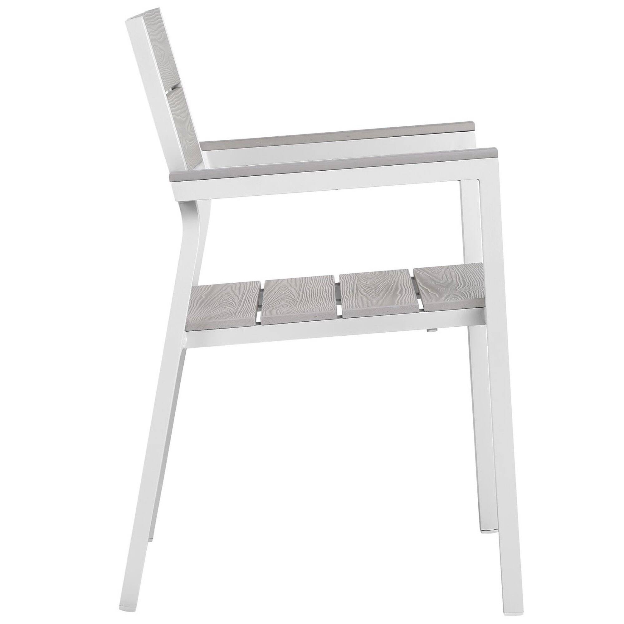 Left. Modway - Maine 7-Piece Outdoor Patio Dining Set - White Light Gray.